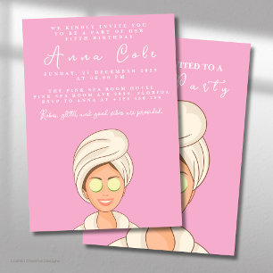 Invitación Fiesta de Spa Cumpleaños Día de Mimos para Niños