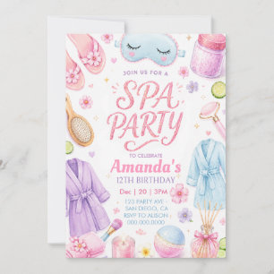 Invitación Fiesta de Spa de chicas Cumpleaños