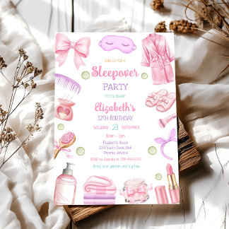 Invitación Fiesta de Spa de pijamada Relajación Cumpleaños