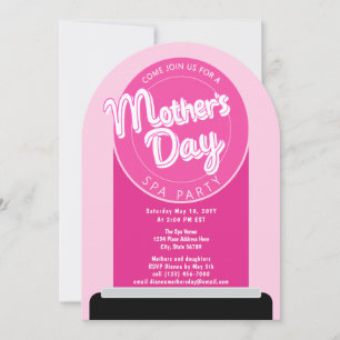 Invitación Fiesta de Spa del Día de la Madre Lindo Labial Ros