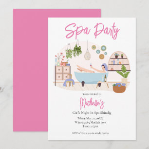 Invitación Fiesta de Spa Glam Cumpleaños Adulto