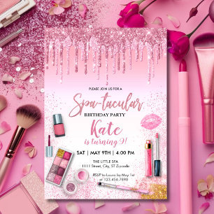Invitación Fiesta de Spa Glam Girl Cumpleaños