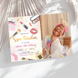 Invitación Fiesta de Spa Glam Makeup Foto de fiesta de cumple