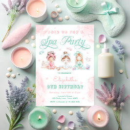 Invitación Fiesta De Spa Kids Fiesta De Cumpleaños Rosa