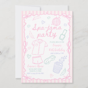 Invitación Fiesta de Spa Noche de pijamas Cumpleaños de niña 