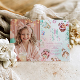 Invitación fiesta de Spa Pastel Glam Foto Cumpleaños