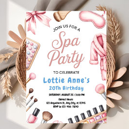 Invitación Fiesta de Spa Rosa Precioso