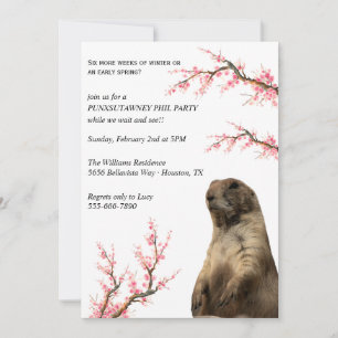 Invitación Fiesta de Spring Blossom Groundhog