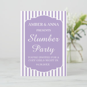 INVITACIÓN FIESTA DE SUEÑO NOMBRE PERSONALIZADO LAVANDA BLANC