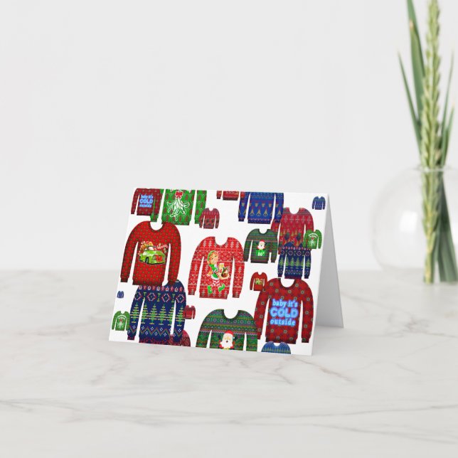 Invitación fiesta de suéter de navidades feos (Anverso)