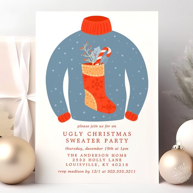 Invitación Fiesta de suéter de Navidades feos (Subido por el creador)