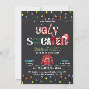 Invitación Fiesta de suéter navideño de Navidades feos