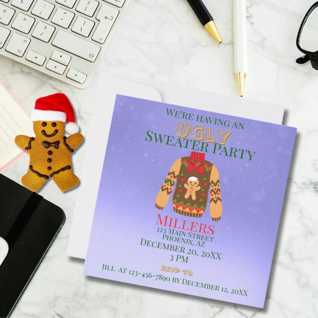 Invitación Fiesta de Suéteres Feos (Ugly Sweater Party Invitation)