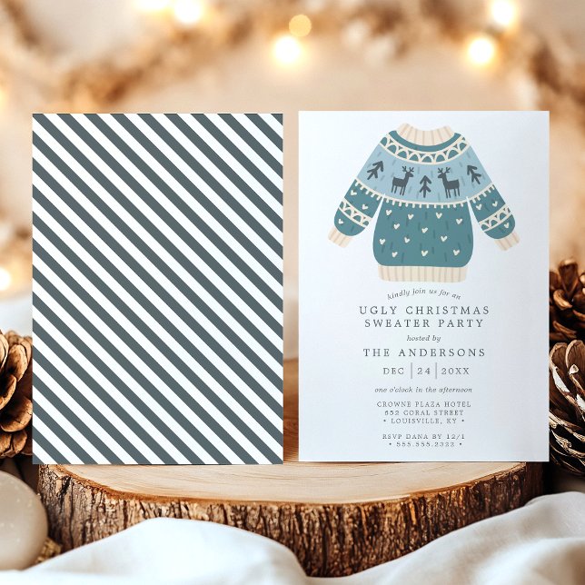 Invitación Fiesta de Suéteres Feos de Navidad de Ciervos (Subido por el creador)