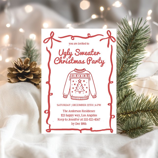 Invitación Fiesta de suéteres feos de Navidad Retro           (Subido por el creador)