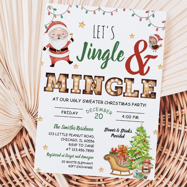Invitación Fiesta de suéteres feos Jingle and Mingle (Subido por el creador)