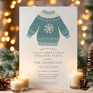 Invitación Fiesta de suéteres feos y horteras de Navidad con 