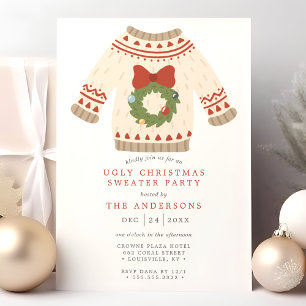 Invitación Fiesta de suéteres feos y horteras de Navidad con
