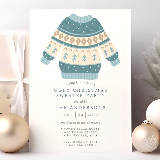 Invitación Fiesta de suéteres feos y pegajosos de Navidad (Subido por el creador)