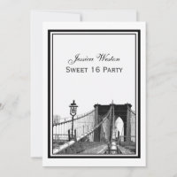 Fiesta de Sweet 16 Puente de Brooklyn Silueta de N