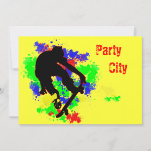 Invitación Fiesta de tabla de planchas de graffiti