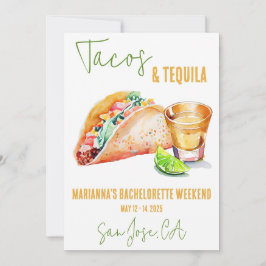 Invitación Fiesta de Tacos y Tequila Bachelorette Weekend