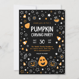 Invitación fiesta de tallado de calabaza