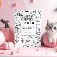 Fiesta de tallado de calabaza con temática de gato
