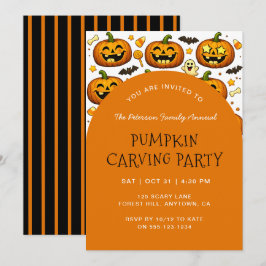 Invitación Fiesta de tallado de calabazas de Halloween Jack O