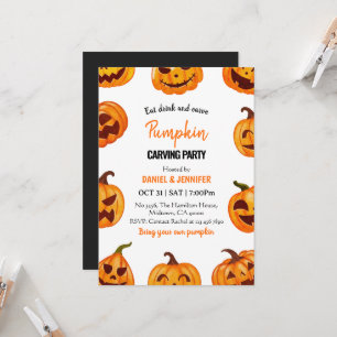 Invitación Fiesta de tallado de calabazas Halloween Jack O Li