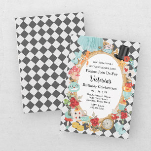 Invitación Fiesta de té Alice en el país de las maravillas pa