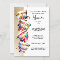 Fiesta de té alto teacups florales de verano moda