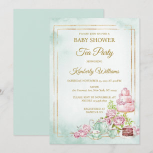 Invitación Fiesta de té Baby Shower Sprinkle