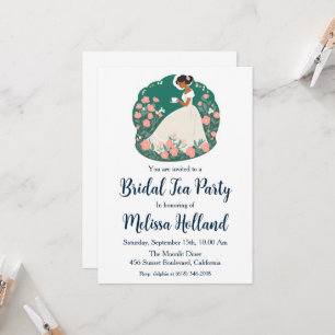 Invitación fiesta de té botánico ducha de novia
