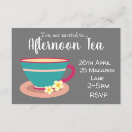 Invitación fiesta de té chamomile colorido por la tarde