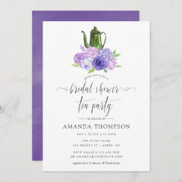 Invitación Fiesta de té con ducha de novia floral ultraviolet