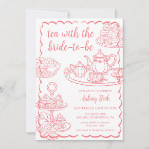 Invitación Fiesta de té con la novia Despedida de soltera
