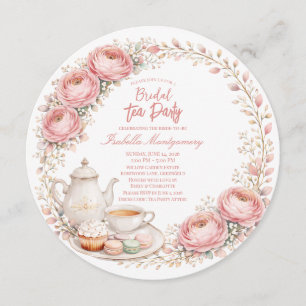 Invitación Fiesta de té con paleta rosa para despedida de sol