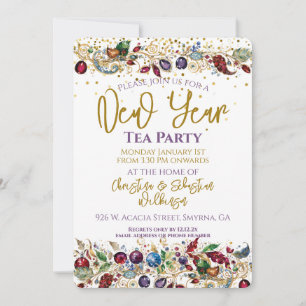 Invitación Fiesta de té de Año Nuevo