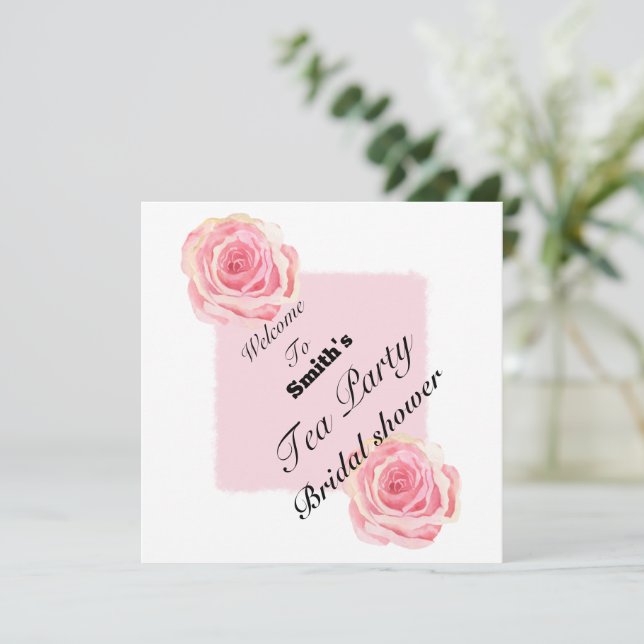 Invitación fiesta de té de bienvenida (Anverso de pie)