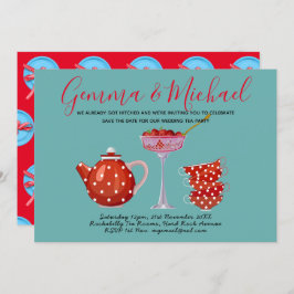 Invitación Fiesta de té de boda retro rockabilly años 50 vint