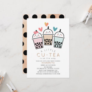 Invitación Fiesta de té de burbujas de boba colorida para bab