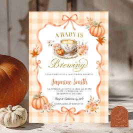 Invitación Fiesta de té de calabaza Coquette Cottage para bab