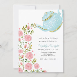 Invitación Fiesta de té de cumpleaños