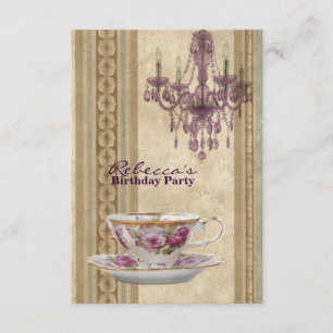 Invitación fiesta de té de cumpleaños de la huerta francesa