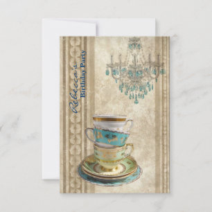 Invitación fiesta de té de cumpleaños de la huerta francesa