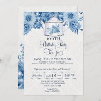 Fiesta de té de cumpleaños Marina Floral blanca az