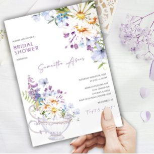 Invitación Fiesta de té de desayuno nupcial de flor silvestre