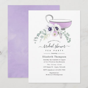 Invitación Fiesta de té de despedida de soltera con flores vi