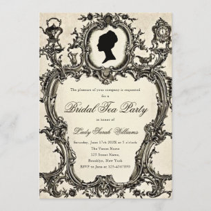 Invitación Fiesta de té de despedida de soltera Vintage Regen